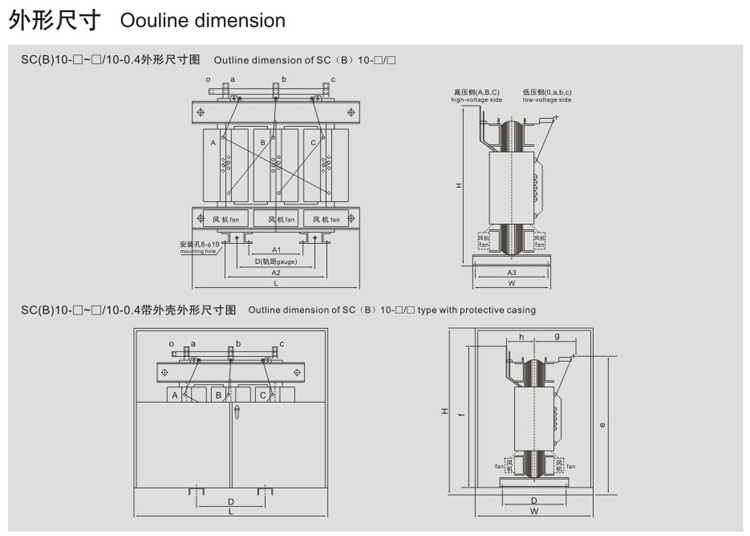 35KV級SC(B)10樹脂絕緣干式變壓器